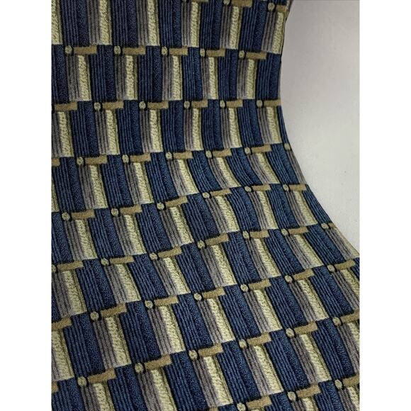 Jimmy V Chris Berman Collection Three Men's Silk 57" Necktie Blue Gray Geometric - Picture 3 of 5